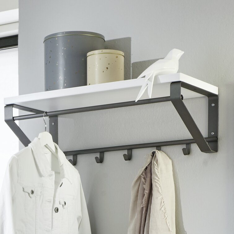 Wall mounted coat rack store with shelf ikea